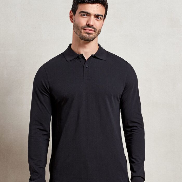 Premier ‘Essential’ Unisex Long Sleeve Polo shirt Thumbnail