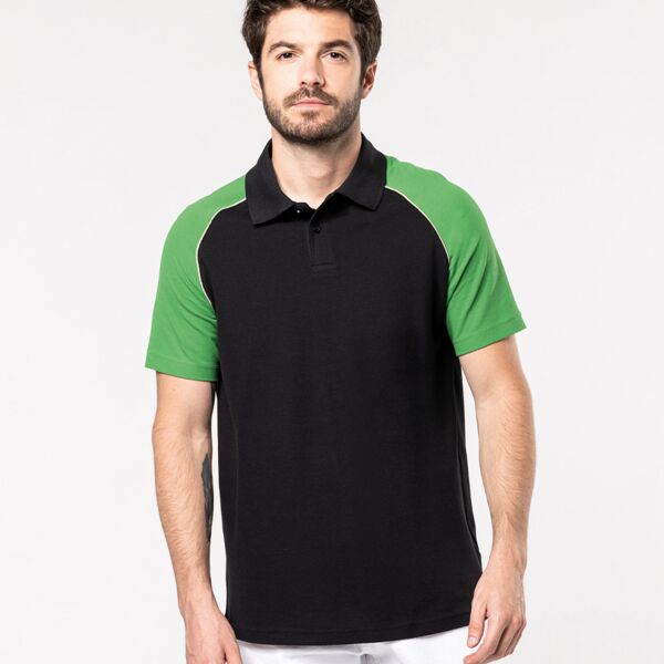 Kariban Baseball Cotton Piqué Polo Shirt Thumbnail
