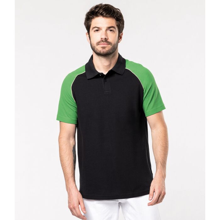 Kariban Baseball Cotton Piqué Polo Shirt Thumbnail
